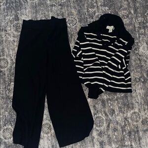 Rachel Zoe Black Wide Leg Sweater/Pant set